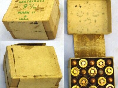 INERT DEACTIVATED. British, 1942 Dated, Browning High Power (Pistol No2 Mk1) Original, WW2, 20 Round Service Pack of Unfired 9mm IZ Rounds as issued to the SAS and British Commandos. Sn - 22787:22 INERT DEACTIVATED. British, 1942 Dated, Browning High Power (Pistol No2 Mk1) Original, WW2, 20 Round Service Pack of Unfired 9mm IZ Rounds as issued to the SAS and British Commandos. Sn - 22787:22 Various Other Ammunition