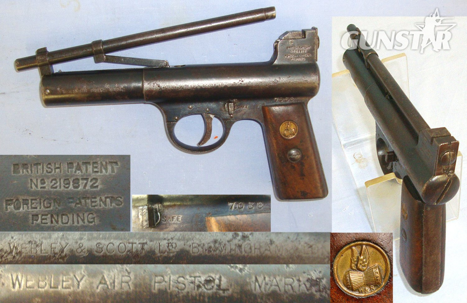 Boxed Early 1920’s – Pre WW2 Webley Mark I .177 Calibre Air Pistol. Sn 23484:28 air pistol .177