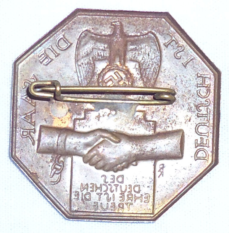  German NSDAP (NAZI PARTY) 1934 Deutsch 1st Die Saar Badge/Tinnie. N 166. German NSDAP (NAZI PARTY) 1934 Deutsch 1st Die Saar Badge/Tinnie. N 166. Antique & Militaria