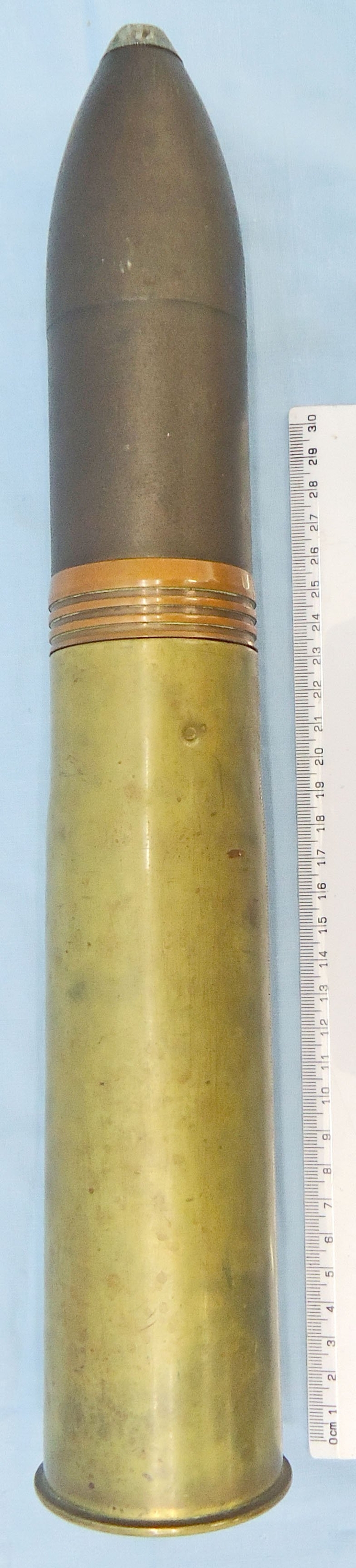 INERT DEACTIVATED. Nordenfelt M 1888, 57mm (57x224R) Quick Firing Fortress Gun, Anti Torpedo Boat & Coastal Defence High Explosive (HE) Round. - 23309 INERT DEACTIVATED. Nordenfelt M 1888, 57mm (57x224R) Quick Firing Fortress Gun, Anti Torpedo Boat & Coastal Defence High Explosive (HE) Round. - 23309 Various Other Ammunition - {CATEGORY} in 