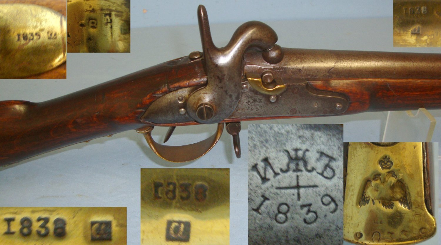 CRIMEAN WAR ERA** Model 1828/44 Imperial Russian Army Percussion Rifle Converted From Model 1828 Flintlock With Izyetsk Arsenal Regulation Brass Fittings & Original Iron Ram Rod. Sn 22357  flintlock Muzzleloader Various Rifle
