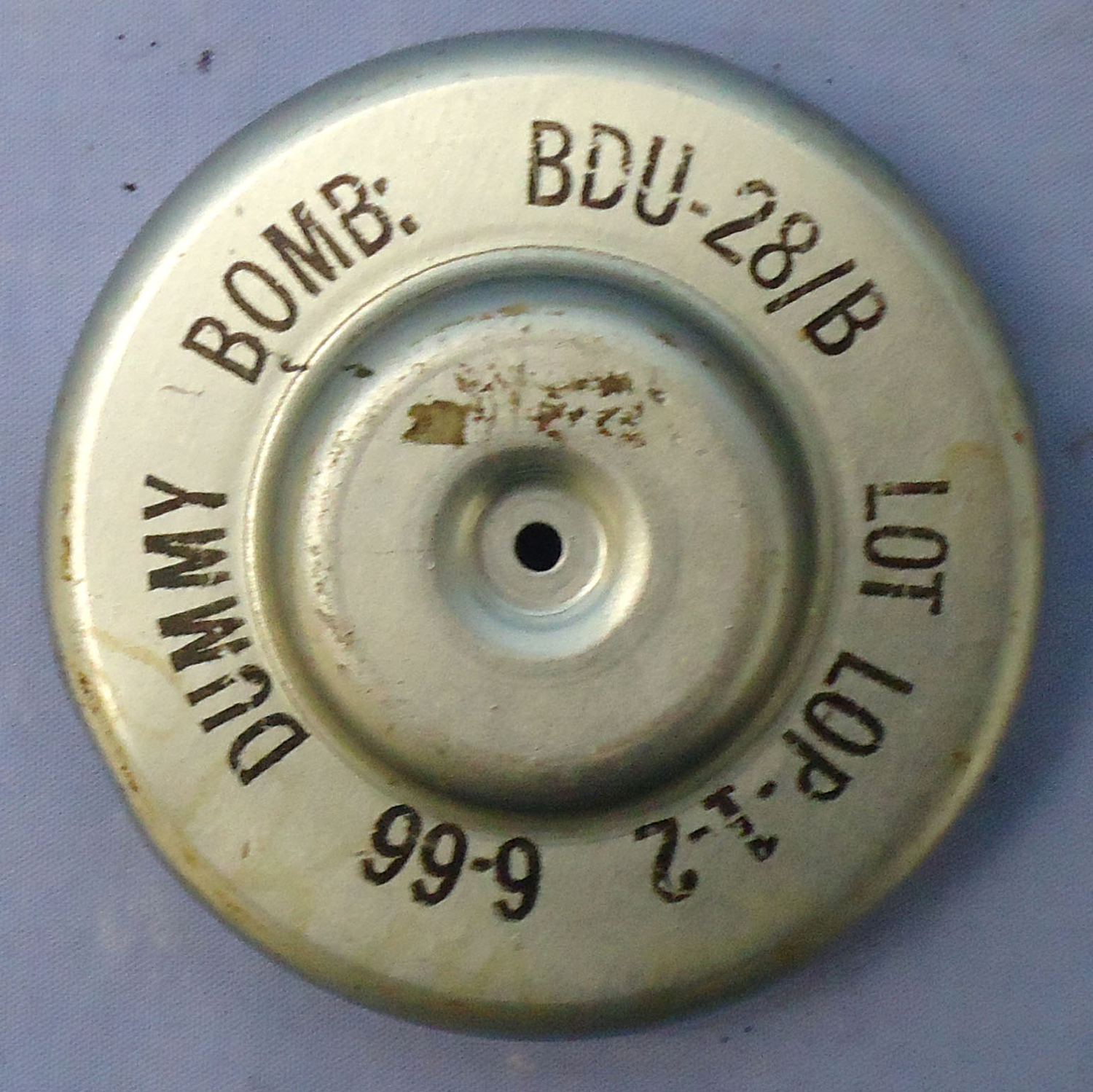 INERT DEACTIVATED. American Vietnam War Era, 1966 Dated, BDU-28B Pineapple DUMMY Cluster Bomb For Instruction Purposes. - O 2025 INERT DEACTIVATED. American Vietnam War Era, 1966 Dated, BDU-28B Pineapple DUMMY Cluster Bomb For Instruction Purposes. - O 2025  Other Ammunition - {CATEGORY}