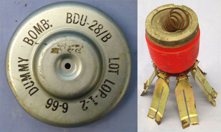 INERT DEACTIVATED. American Vietnam War Era, 1966 Dated, BDU-28B Pineapple DUMMY Cluster Bomb For Instruction Purposes. - O 2025 INERT DEACTIVATED. American Vietnam War Era, 1966 Dated, BDU-28B Pineapple DUMMY Cluster Bomb For Instruction Purposes. - O 2025  Other Ammunition