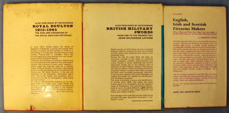  3 Out of Print Volumes* British Military Bayonets from 1700 to 1945, and British Military Swords from 1800 to Present day *Signed* by J.Wilkinson Latham. Also Sword, Lance and Bayonet by C.ffoulkes & E.C.Hopkins. 19402:10. 3 Out of Print Volumes* British Military Bayonets from 1700 to 1945, and British Military Swords from 1800 to Present day *Signed* by J.Wilkinson Latham. Also Sword, Lance and Bayonet by C.ffoulkes & E.C.Hopkins. 19402:10. Other Accessory