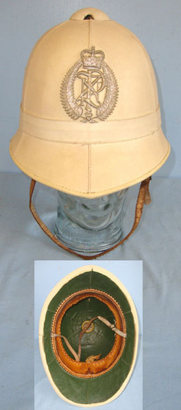  New Zealand Police Male Constable\'s/ Sergeant\'s 6 Panel White Summer Helmet Wi New Zealand Police Male Constable's/ Sergeant's 6 Panel White Summer Helmet With Clothing