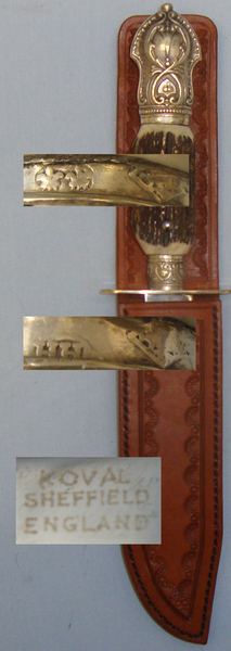 *A Victorian era Silver Mounted’ ‘Koval Sheffield’ Skinning Knife. ED 2547. Hunting Knive