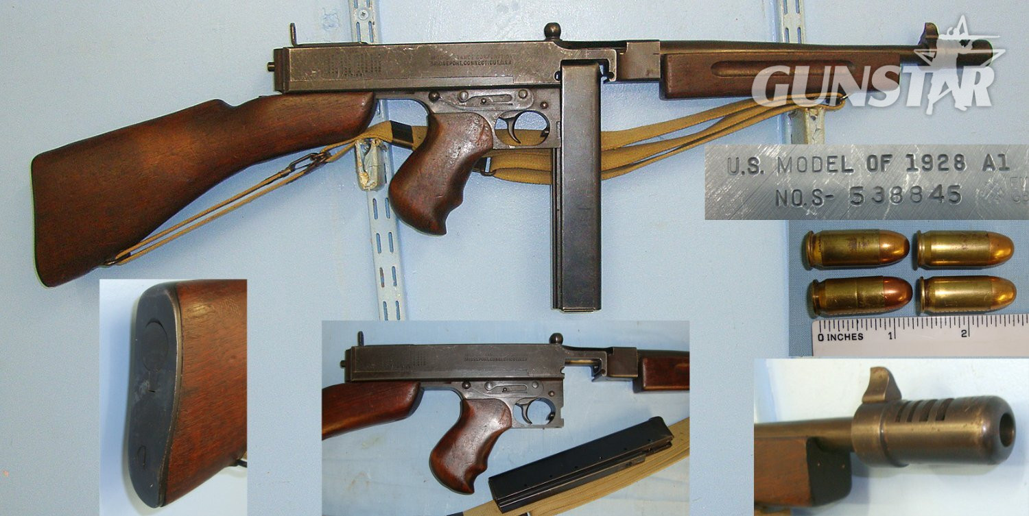 WW2 Era U.S Army Thompson 1928 A1 Auto Ordnance Corp .45 ACP Calibre Sub Machine Gun With U.S Army ‘Co’ 30 Round Stick Magazine, Sling & 4 Inert Deactivated Rounds Of Ammunition**MOVING PARTS**UK/EU 2024 DEACTIVATION**Sn 23330 thompson None  Machine Gun in 
