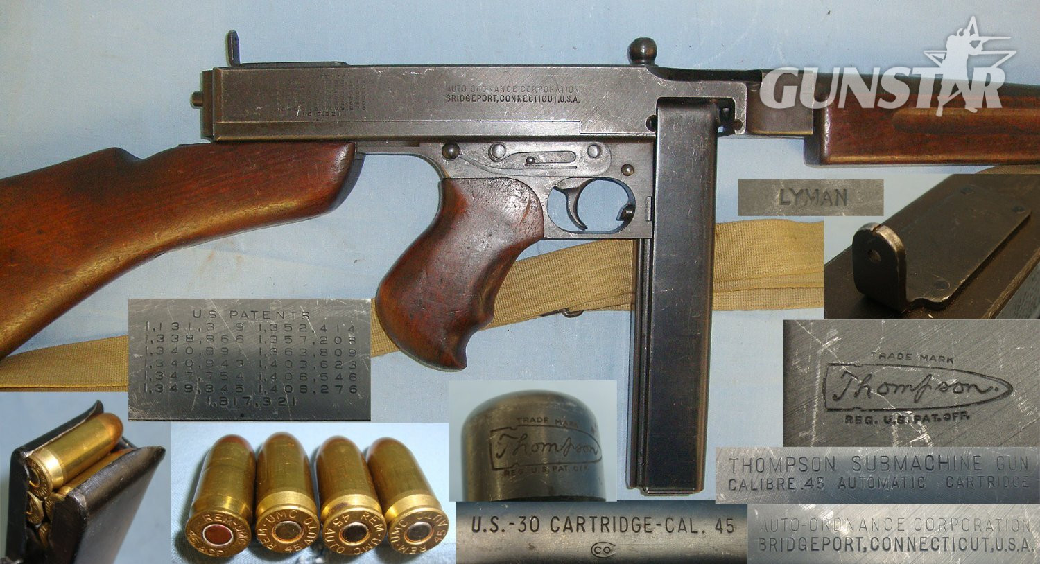 WW2 Era U.S Army Thompson 1928 A1 Auto Ordnance Corp .45 ACP Calibre Sub Machine Gun With U.S Army ‘Co’ 30 Round Stick Magazine, Sling & 4 Inert Deactivated Rounds Of Ammunition**MOVING PARTS**UK/EU 2024 DEACTIVATION**Sn 23330 thompson None  Machine Gun