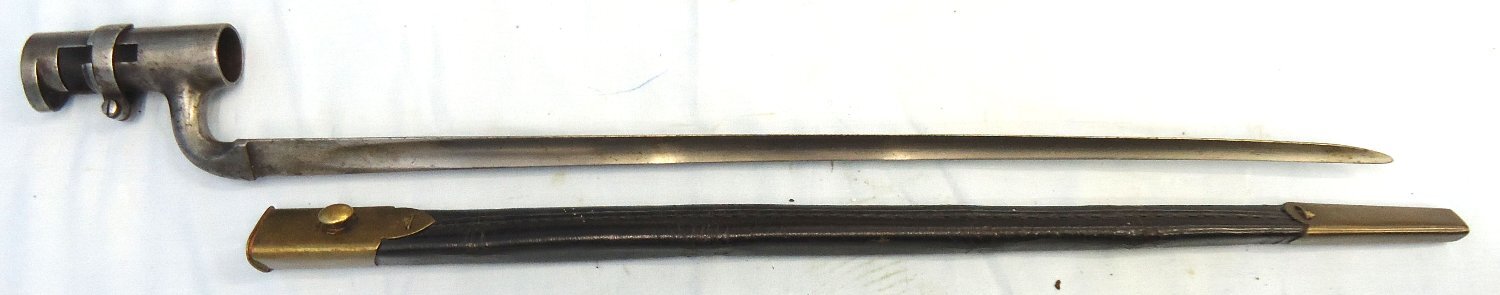 British, 1853 Pattern Socket Bayonet & Scabbard. BAYO 375 Bayonet 