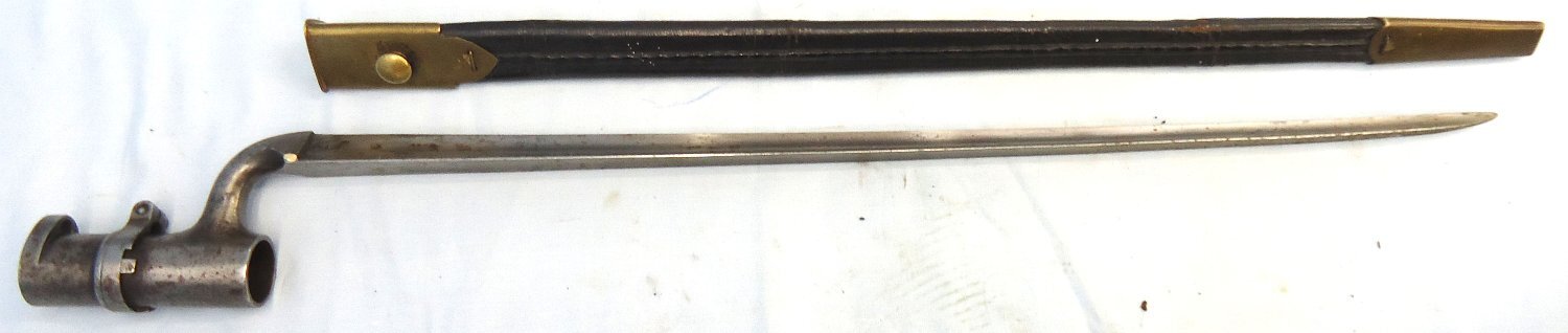 {CATEGORY} - British, 1853 Pattern Socket Bayonet & Scabbard. BAYO 375 Bayonet in 