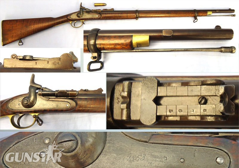 Victorian, British WD Contract, 1863 Dated, .577 Calibre 2 Band, 5 groove Obsolete Caliber Snider Enfield Sergeants Short Rifle. Sn 23484:26 Victorian, British WD Contract, 1863 Dated, .577 Calibre 2 Band, 5 groove Obsolete Caliber Snider Enfield Sergeants Short Rifle. Sn 23484:26 Bolt Action Obsolete Rifle in 