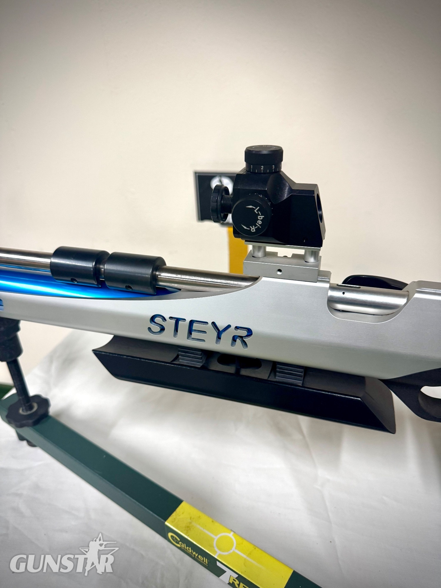 {CATEGORY} - Steyr LG 110 competition air rifle in .177 cased. LG 110 .177