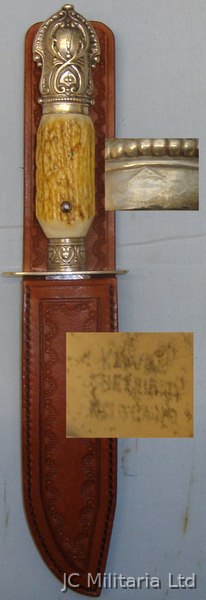 *A Victorian era Silver Mounted’ ‘Koval Sheffield’ Skinning Knife. ED 2548. Hunting Knive