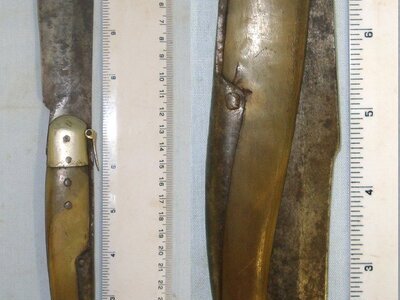 LARGE**19th Century Spanish Navaja Folding Fighting / Utility Lock Knife With Sharp Scimitar Form Blade Marked With Stylised Eagle Trademark & Polished Horn Scales. Sn 22162:1 Other Blade