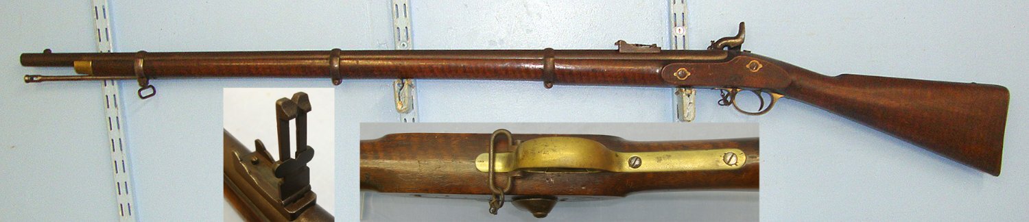 1861 British London Armoury Company (LAC Co) Rifle Volunteer Corps Enfield 1853 Pattern, .577 Regulation Calibre 3 Band Muzzle Loading Percussion Prize Rifle With Silver Plaque  Engraved To Private Ancrum C.B.R.V.C. Company Prize Presented 1861 Single Shot .577 Rifle