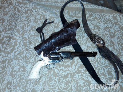 Denix COLT ARMY CAP & BALL 1854 WITH TOOLED BROWN HOLSTER AND BELT - Non-firing