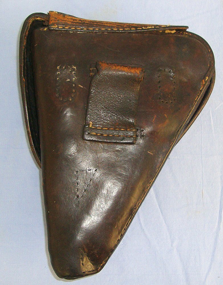  WW2 Era Japanese Nambu Type 14 Semi Automatic Pistol Leather Clam Shell Pistol Holster. Sn 23660 Nambu holster Care & Storage