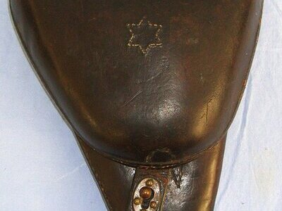 WW2 Era Japanese Nambu Type 14 Semi Automatic Pistol Leather Clam Shell Pistol Holster. Sn 23660 Nambu holster Care & Storage