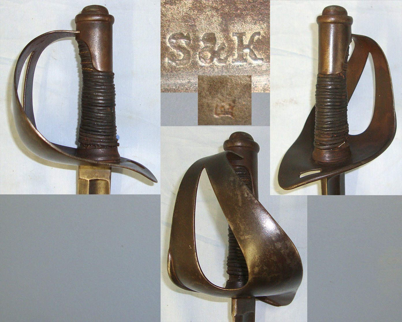 1860-1864 Italian Model 1860 Heavy Cavalry Trooper’s Sword With Blade By ‘S&K’ (Schnitzler & Kirschbaum, Solingen, Germany) & Scabbard. Sn 23644 Sword