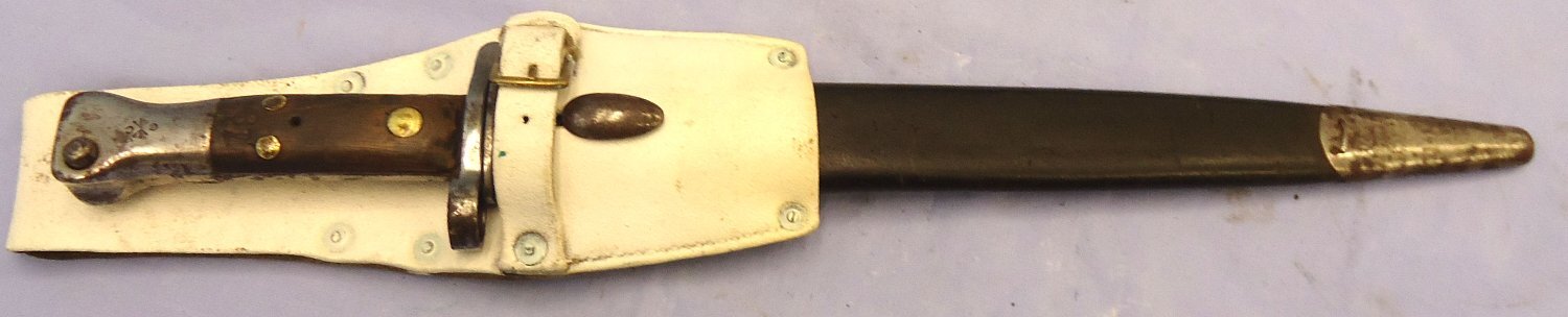 RARE** 1890 Dated Boer War Era British WD 3 Rivet, 1st Type, 1st Pattern, P.1888 Lee Metford Bayonet, Scabbard & Leather Frog. Sn 23769 Bayonet - {CATEGORY} in 