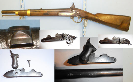 Italian Piemontese Type Large 17mm Calibre Muzzle Loading Percussion Cavalry Car 17mm Calibre Muzzle Loading Percussion Cavalry Carbine With Regiment Marks ‘St’  Muzzleloader None Rifle