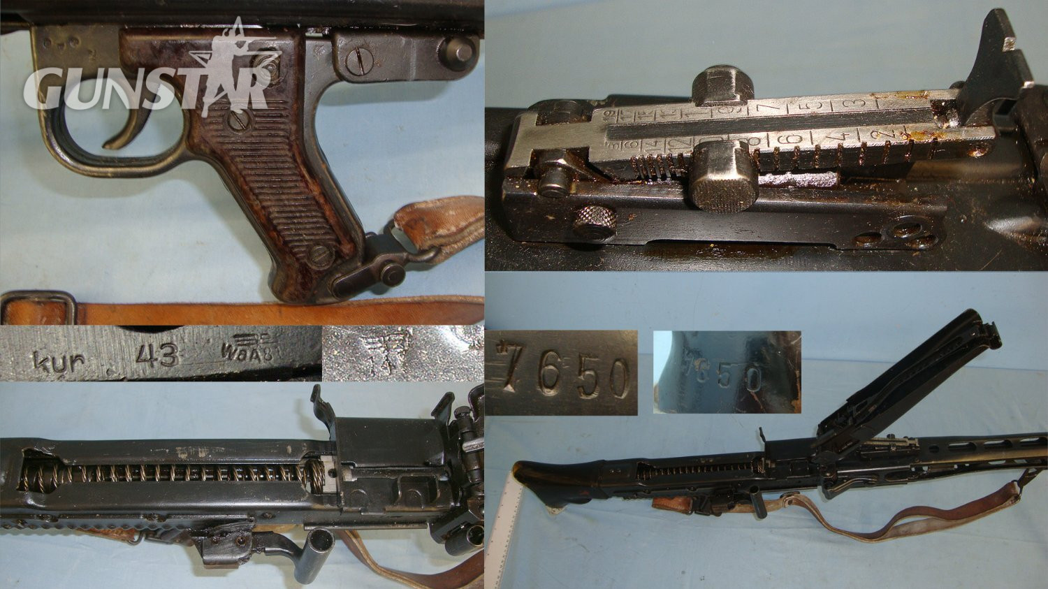 RARE**WW2 Nazi German Maschinengewehr MG 42, 7.92mm Machine Gun By 'swd’ (Berlin Lübecker Maschinenfabriken) With 1943 Dated ‘kur’ (Steyr-Daimler Puch AG, Werk Graz) Bi-Pod, Sling, Partial Ammo Belt & Inert Rounds*COCKS & DRY FIRES*2022 DEA CTIVATI MG42 None  Machine Gun