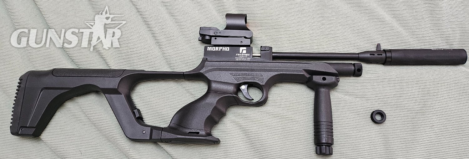 Reximex Reximex Morpho CO₂ Air Pistol Package – .22 – Red Dot – Moderator – Stock & Foregrip – Hard Case .22 in 
