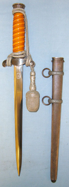 1935 Pattern Nazi German Army Officer's Dagger By Carl Julius Krebs Solingen Wit Other Blade