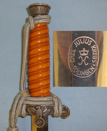  1935 Pattern Nazi German Army Officer's Dagger By Carl Julius Krebs Solingen Wit Other Blade