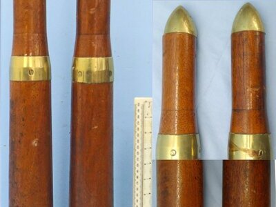 DEACTIVATED INERT. PAIR of WW2 British 1942 Dated 6pr7cwt (57x441R) Tank and Anti-Tank Gun Wood And Brass Drill Rounds. - 23301 DEACTIVATED INERT. PAIR of WW2 British 1942 Dated 6pr7cwt (57x441R) Tank and Anti-Tank Gun Wood And Brass Drill Rounds. - 23301 Various Other Ammunition