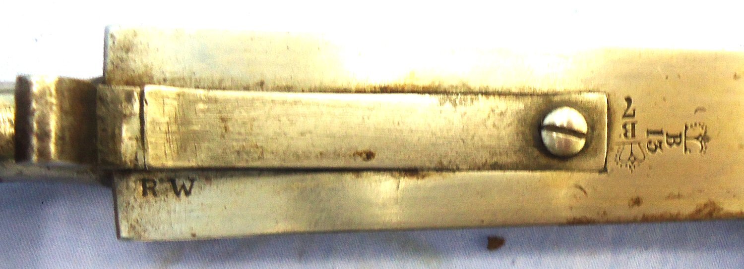 {CATEGORY} - British, Pattern 1840 Constabulary Bayonet and Scabbard by RW (R.W. Aston (Richard & William Aston, Birmingham)). Sn 23767 Bayonet