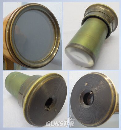Victorian Era British Broadhurst Clarkson & Co 3 Draw 'Signallers' Brass Telescope with Interchangable Eye Piece Lens and Hard Leather Case. OPT 836. Victorian Era British Broadhurst Clarkson & Co 3 Draw 'Signallers' Brass Telescope with Interchangable Eye Piece Lens and Hard Leather Case. OPT 836. Sight & Optic