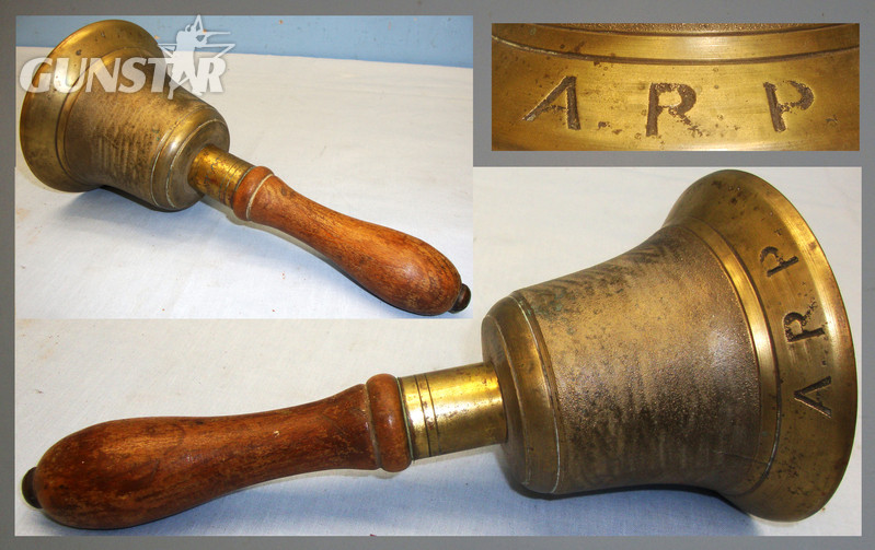 WWII British Air Raid Precautions (ARP) Warden\'s \'All Clear\' Hand Bell. MISC 893. WWII British Air Raid Precautions (ARP) Warden\'s \'All Clear\' Hand Bell. MISC 893. Other Accessory in 