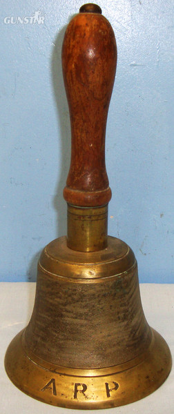 WWII British Air Raid Precautions (ARP) Warden\'s \'All Clear\' Hand Bell. MISC 893. WWII British Air Raid Precautions (ARP) Warden\'s \'All Clear\' Hand Bell. MISC 893. Other Accessory