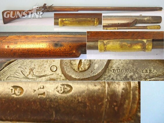 Buckmaster Extremely Rare, Original, British, George II Era, Pre Land Pattern, 42 Inch Barrel Brown Bess .75” Musket by Buckmaster of London. Sn - 21851:6 Muzzleloader .75 Cal Muzzleloader Rifle in 