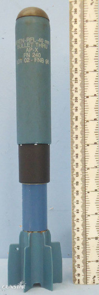 FN Herstal INERT DEACTIVATED. FN Herstal 40mm Bullet-Thru Telgren Practice Rifle Grenade Fo Antique & Militaria in 