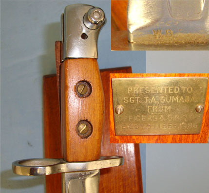  WSC (Wilkinson Sword Company) Chrome Plated British WSC (Wilkinson Sword Company) No.5 Jungle Carbine Bayonet  Antique & Militaria