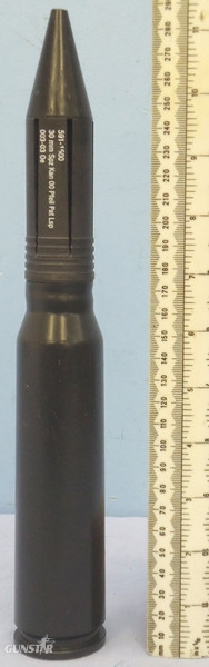INERT DEACTIVATED. Unfired Swiss Made 30mm FACTORY DUMMY, APDS/T (Armour piercing Discarding Sabot/Trace) (Uncored) Cannon Round For The German Puma IFV (Infantry Fighting Vehicle). - O 1906 INERT DEACTIVATED. Unfired Swiss Made 30mm FACTORY DUMMY, APDS/T (Armour piercing Discarding Sabot/Trace) (Uncored) Cannon Round For The German Puma IFV (Infantry Fighting Vehicle). - O 1906  Other Ammunition - {CATEGORY} in 