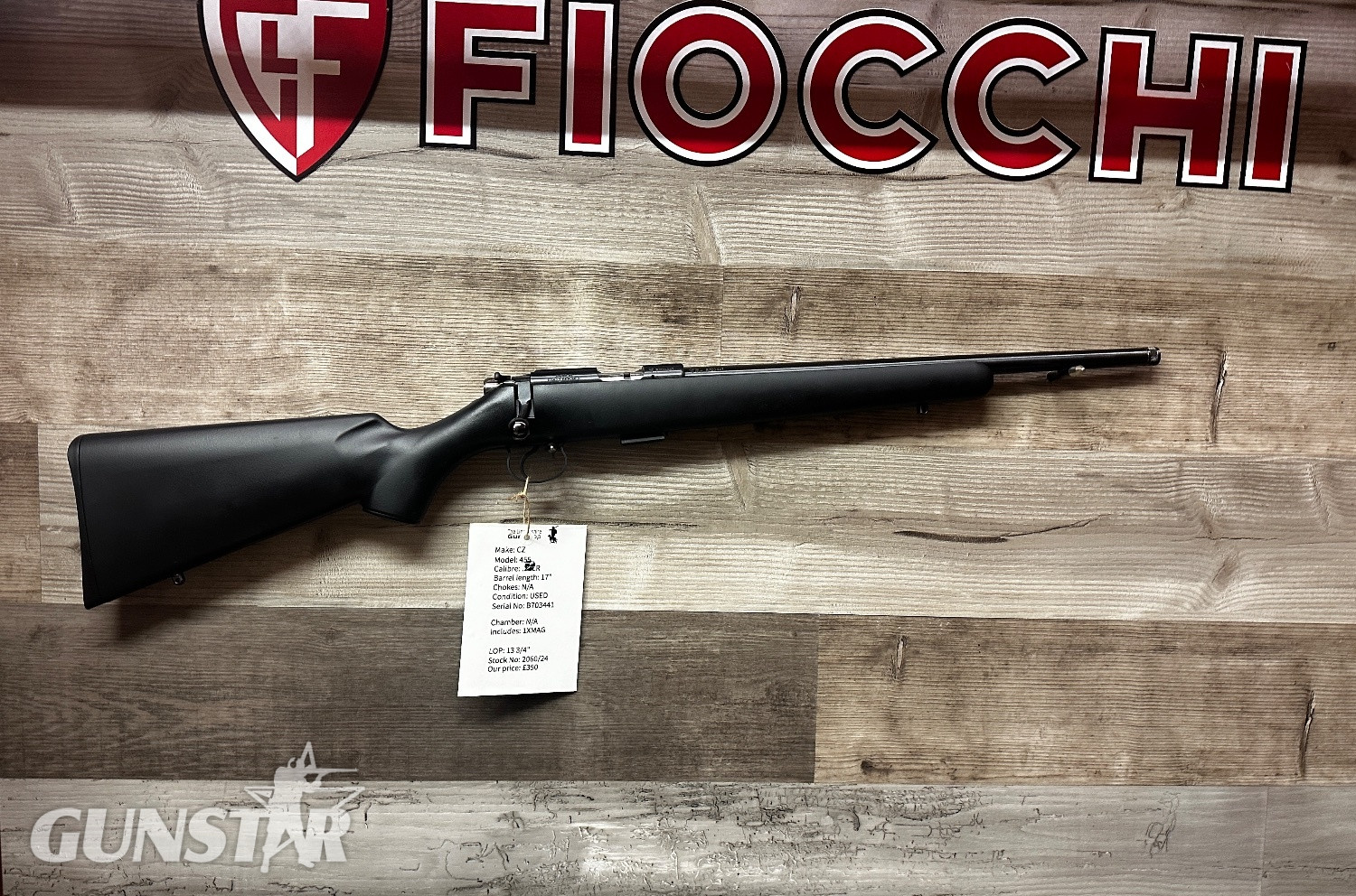 CZ 455 Black Synthetic Bolt Action .22 Long Rifle (.22 LR) Rifle in 