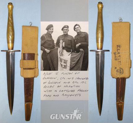 Fairbairn Sykes FS Fighting Knife, Theatre Marked Hilt ‘Holland, Vaagso, Dieppe, Knive