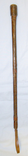  Boer War / WW1 Era British Cavalry Officers Private Purchase Leather Bound Riding Crop / Club With Integral Weighted Head For Self Defence Or Battle Use  Antique & Militaria