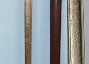 WW1 Era British WD 1897 Pattern Henry Wilkinson London Infantry Officer’s Sword With King George V Guard, Etched Blade Number 46608 & Leather Covered Field Service Scabbard. Sn 23633:5  Sword