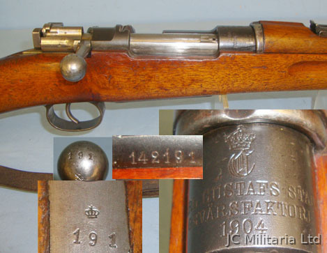  Mauser Model 1896 Bolt Action 6.5 mm Rifle