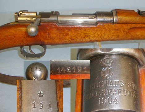  Mauser Model 1896 Bolt Action 6.5 mm Rifle