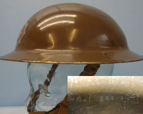 Tommy Helmet By FAI With Liner and Chinstrap. British Home Front, Worcester City and County Fire Brigade Tommy Helmet By FAI W Clothing