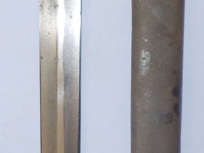 Boer War Dated ‘1901’ P1888 MkII Bayonet Marked 7CH ‘7th Cheshire Battalion’ with Scabbard by Sanderson Sheffield. BAYO 401. Bayonet