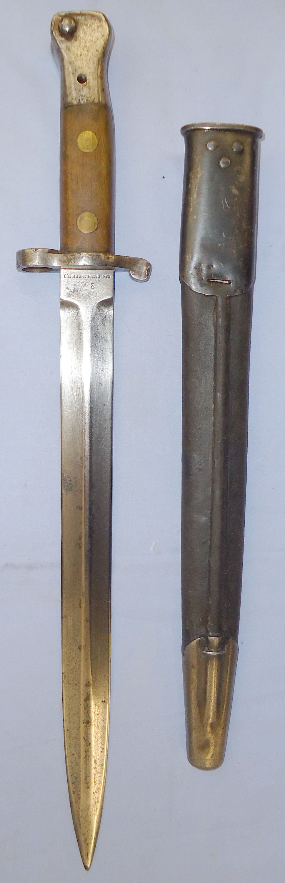  Boer War Dated ‘1901’ P1888 MkII Bayonet Marked 7CH ‘7th Cheshire Battalion’ with Scabbard by Sanderson Sheffield. BAYO 401. Bayonet