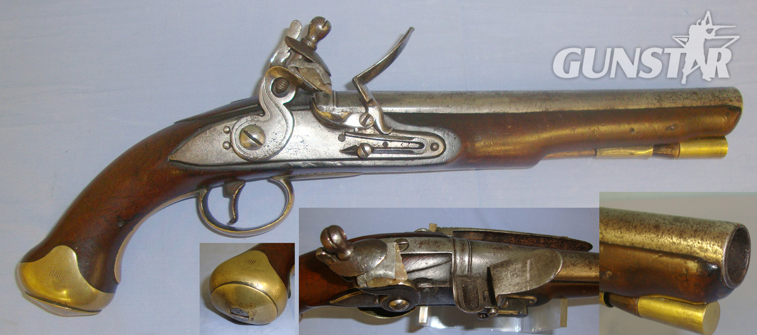 C1800 16 Bore Muzzle Loading Flintlock Belt Pistol With Brass Cudgel Butt & Ram Rod. Sn 21002 None Muzzleloader in 