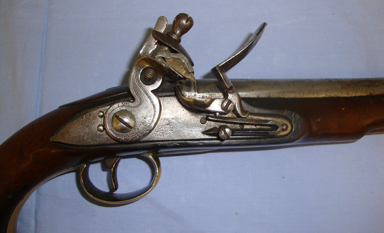 C1800 16 Bore Muzzle Loading Flintlock Belt Pistol With Brass Cudgel Butt & Ram Rod. Sn 21002 None Muzzleloader