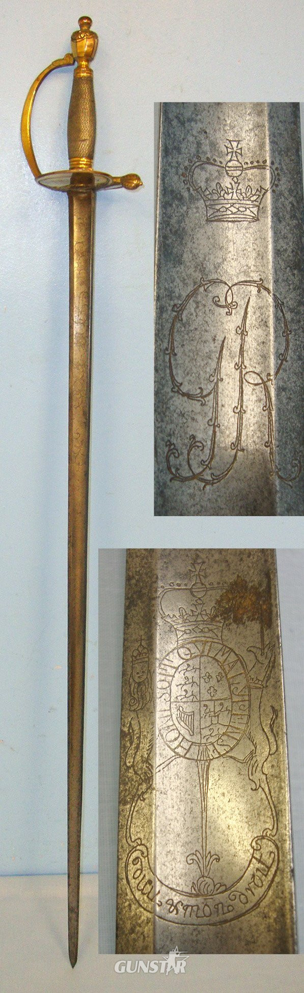 NAPOLEONIC WARS ERA**EARLY VARIANT**British 1796 Pattern Infantry Officers Sword with Blade By JJ Runkel Solingen. ED 2597. Sword in 